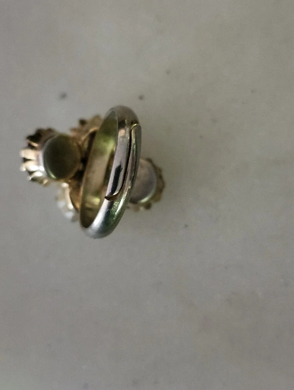 Vtg Faux Pearl and Aurora Crystal Cluster Ring